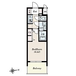 S-RESIDENCE上飯田North 1Kの間取図画像