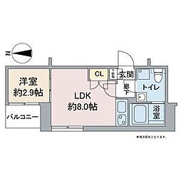 アーバン栄 1LDKの間取図画像
