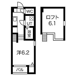 シエストリーナ壱番館 1SKの間取図画像