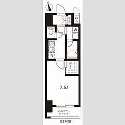 ハーモニーレジデンス名古屋今池 1Kの間取図画像