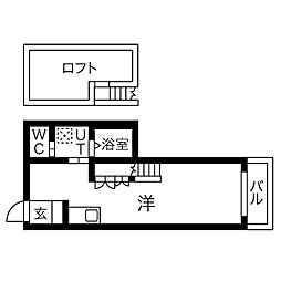 Estudio南脇 1SKの間取図画像