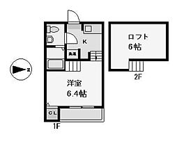 デザイナーズコーポ賑町 1SKの間取図画像