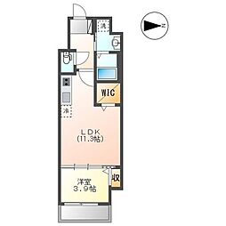 グランソレイユ大須白川 1LDKの間取図画像