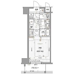 エスリード名古屋東別院 1Kの間取図画像