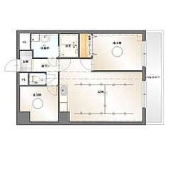 橘AKビル 1SLDKの間取図画像