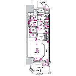 CREST TAPP浅間町 1Kの間取図画像