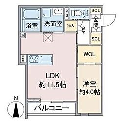 C'est merveilleux 1LDKの間取図画像