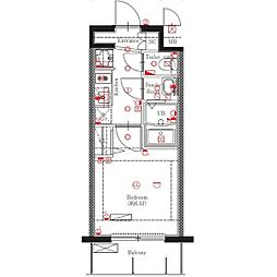 マキシヴ名古屋 1Kの間取図画像