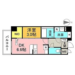 アーチレジデンス名駅北 1LDKの間取図画像