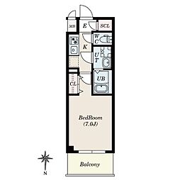 S-RESIDENCE名駅North2 1Kの間取図画像