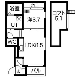 joliemaison2 1LDKの間取図画像