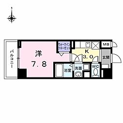 アーバンスクウェア丸の内 1Kの間取図画像