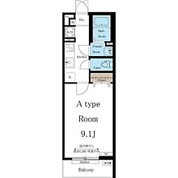 リブリ・MDI黒川 1Kの間取図画像