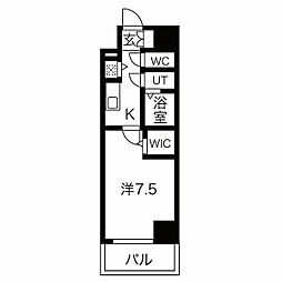 エスリード上前津リビア 1Kの間取図画像