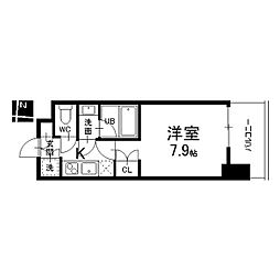 シエルブルー栄 1Kの間取図画像