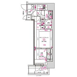 CREST TAPP東別院 1DKの間取図画像