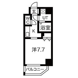 シェモア泉 1Kの間取図画像