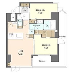 S-RESIDENCE徳川altano(アルターノ) 2LDKの間取図画像