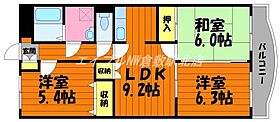 岡山県総社市井尻野（賃貸マンション3LDK・2階・62.30㎡） その2