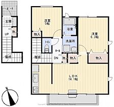 ラ・フランス　C棟 207 ｜ 岡山県倉敷市茶屋町436-13（賃貸アパート2LDK・2階・66.50㎡） その2