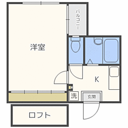 サニーテラス1番館 1Kの間取図画像