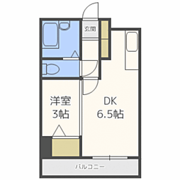 willDo唐人町 1DKの間取図画像