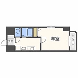 エステムコート博多・祇園ツインタワーセカンドSt 1Kの間取図画像