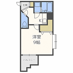 パエゼ今泉 1Kの間取図画像