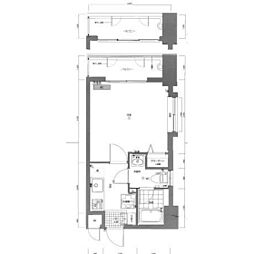 ピュアドーム博多21 1Kの間取図画像