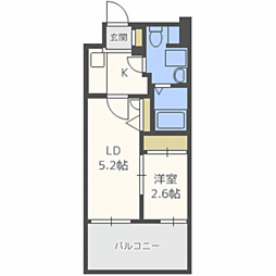 グランフォーレ呉服町 2Kの間取図画像