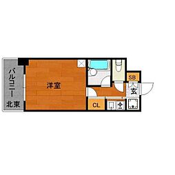 ピュアドームリブレ薬院 1Kの間取図画像