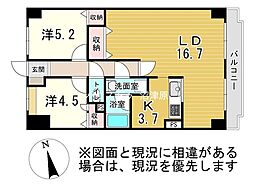 エンゼルハイム桃里 2LDKの間取図画像