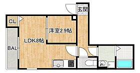 二日市中央2丁目新築アパート 201 ｜ 福岡県筑紫野市二日市中央２丁目(仮)（賃貸アパート1LDK・2階・30.31㎡） その1