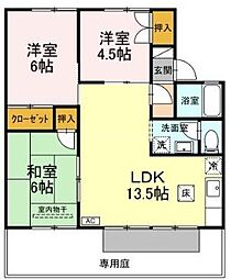 セジュールプルニエB 3LDKの間取図画像