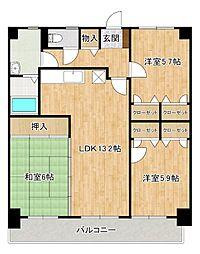 カサグランデ筑紫 3LDKの間取図画像