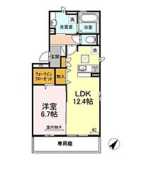 D-room千鳥 1LDKの間取図画像
