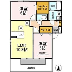 アメニティ壱番館 2LDKの間取図画像