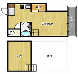 クリサンJアプリコット二日市 ワンルームの間取図画像