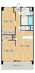コンフォート筑紫 2LDKの間取図画像