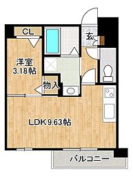 ライフフィールドJR二日市駅前 1LDKの間取図画像