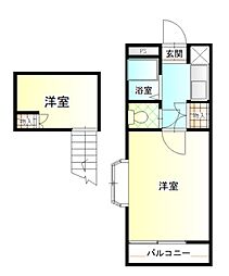 ウエルネス石坂 1Kの間取図画像