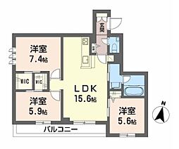 AmiCourt Ohri 3LDKの間取図画像