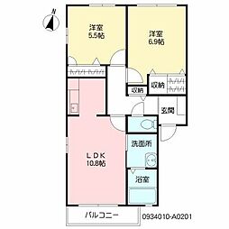 メゾン・レモンバーム 2LDKの間取図画像