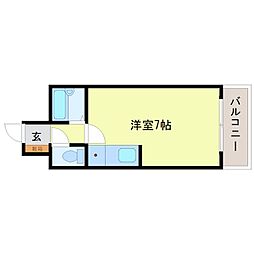プレアール紫 ワンルームの間取図画像