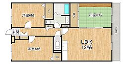 レクエルド太宰府WEST 3LDKの間取図画像