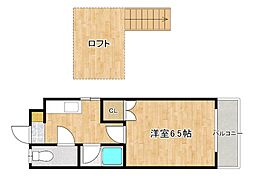 エルメゾン二日市A 1Kの間取図画像