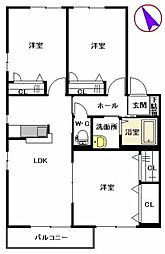 ディアコートA 3LDKの間取図画像