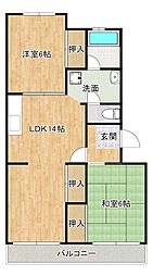 セルサス21 3DKの間取図画像