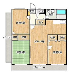エクセレント中嶋3 3LDKの間取図画像
