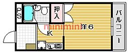 イーストヴィレッジ茨木 1Kの間取図画像